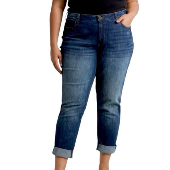 Kut from the Kloth Carrie Boyfriend Jeans Medium Wash Mid Rise Women’s Size 18W - Picture 1 of 9